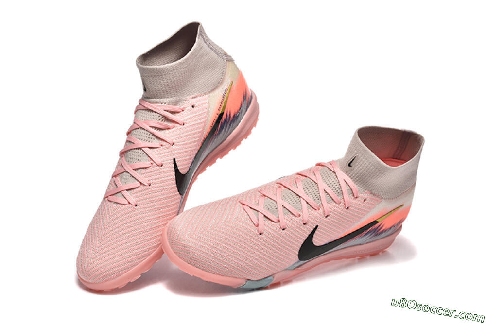 Nike Air Zoom Mercurial Superfly 10 Elite TF Artificial Turf Soccer Shoes - Pink/Black/Gold 6