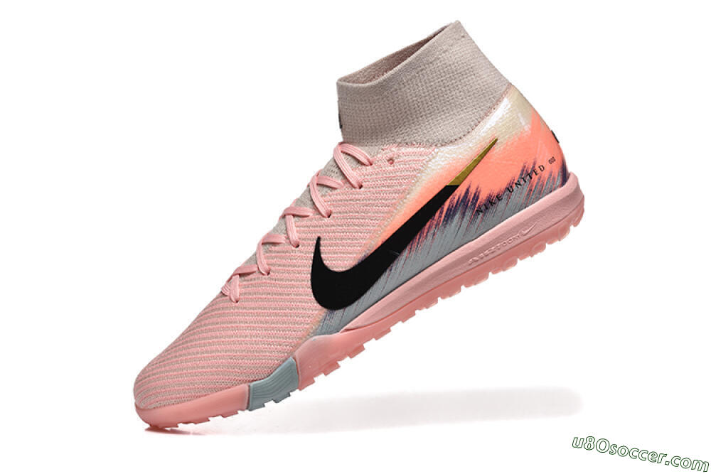 Nike Air Zoom Mercurial Superfly 10 Elite TF Artificial Turf Soccer Shoes - Pink/Black/Gold 8