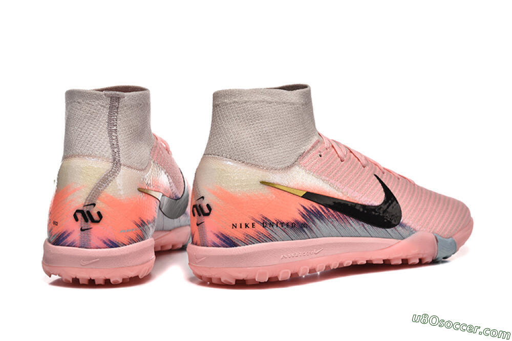 Nike Air Zoom Mercurial Superfly 10 Elite TF Artificial Turf Soccer Shoes - Pink/Black/Gold 9
