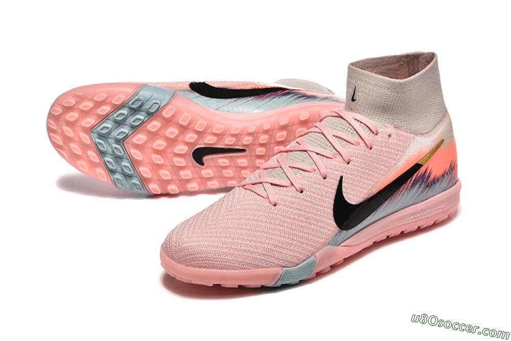 Nike Air Zoom Mercurial Superfly 10 Elite TF Artificial Turf Soccer Shoes - Pink/Black/Gold 3