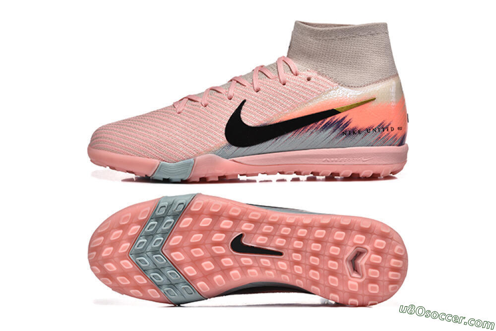 Nike Air Zoom Mercurial Superfly 10 Elite TF Artificial Turf Soccer Shoes - Pink/Black/Gold 0