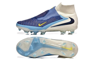 Nike Phantom 6 Elite High FG Firm Ground Soccer Cleats - Blue/Yellow/Black