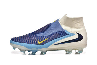 Nike Phantom 6 Elite High FG Firm Ground Soccer Cleats - Blue/Yellow/Black
