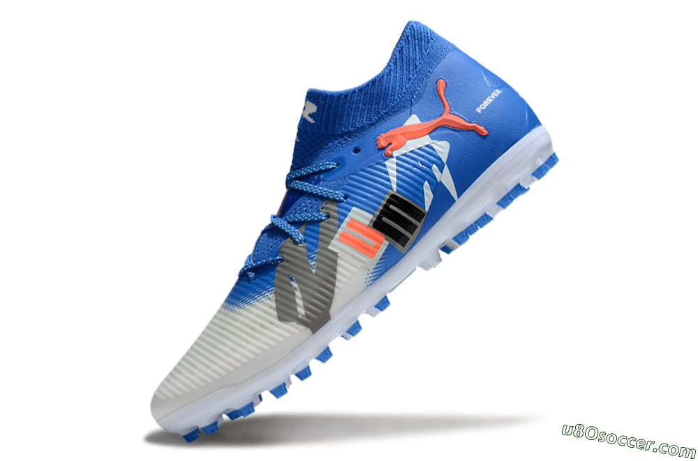 Puma Future 8 Ultimate MG Multi Ground Soccer Cleats - Blue/White/Silver 5