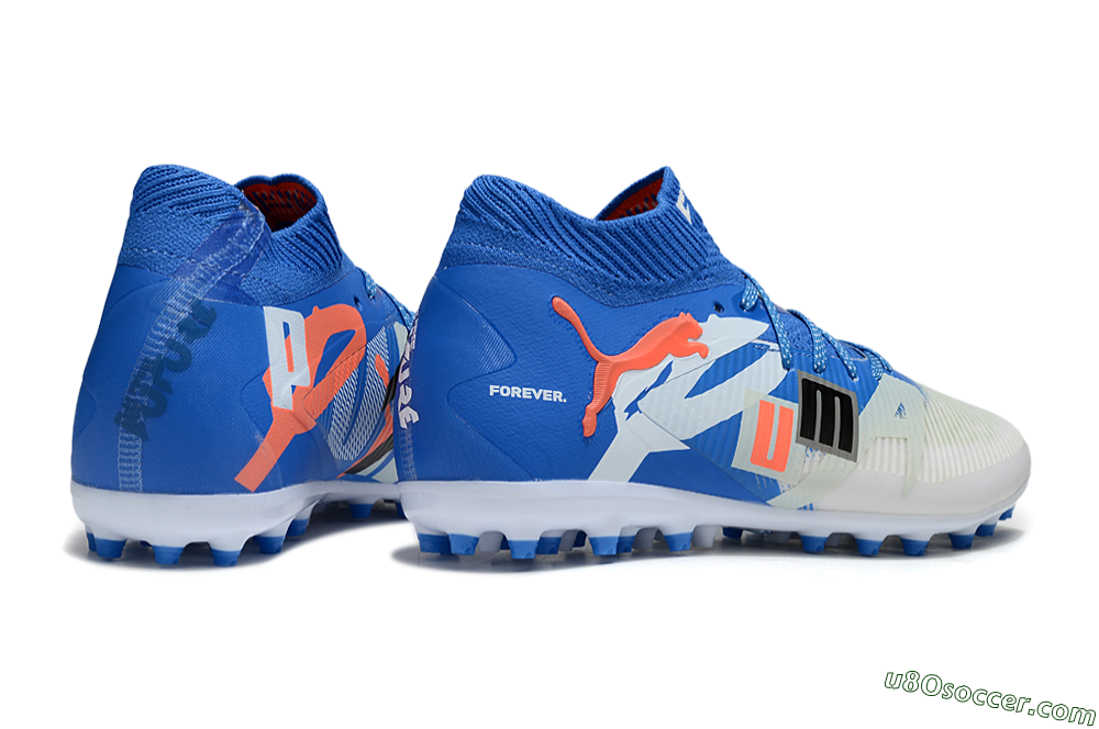 Puma Future 8 Ultimate MG Multi Ground Soccer Cleats - Blue/White/Silver 6