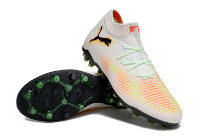 Puma Future 8 Ultimate MG Multi Ground Soccer Cleats - White/Red/Yellow