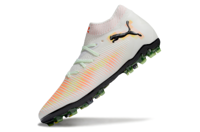 Puma Future 8 Ultimate MG Multi Ground Soccer Cleats - White/Red/Yellow