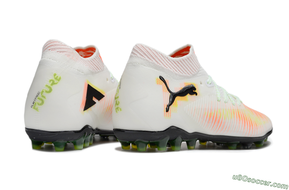 Puma Future 8 Ultimate MG Multi Ground Soccer Cleats - White/Red/Yellow 6