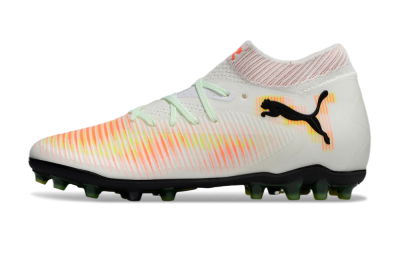 Puma Future 8 Ultimate MG Multi Ground Soccer Cleats - White/Red/Yellow