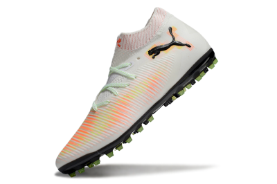 Puma Future 8 Ultimate MG Multi Ground Soccer Cleats - White/Red/Yellow