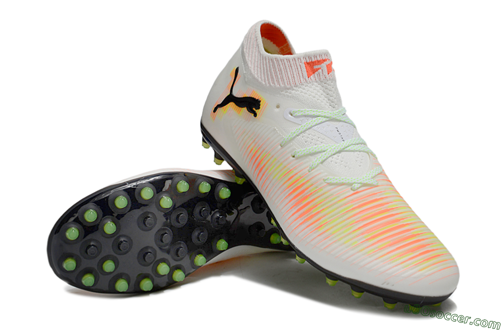 Puma Future 8 Ultimate MG Multi Ground Soccer Cleats - White/Red/Yellow 3
