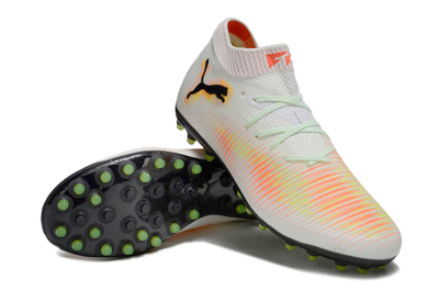 Puma Future 8 Ultimate MG Multi Ground Soccer Cleats - White/Red/Yellow