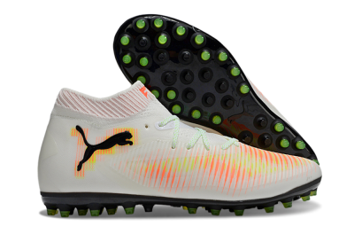 Puma Future 8 Ultimate MG Multi Ground Soccer Cleats - White/Red/Yellow