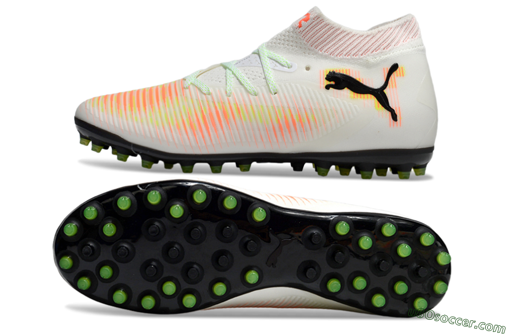 Puma Future 8 Ultimate MG Multi Ground Soccer Cleats - White/Red/Yellow 0