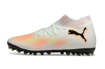 Puma Future 8 Ultimate MG Multi Ground Soccer Cleats - White/Red/Yellow