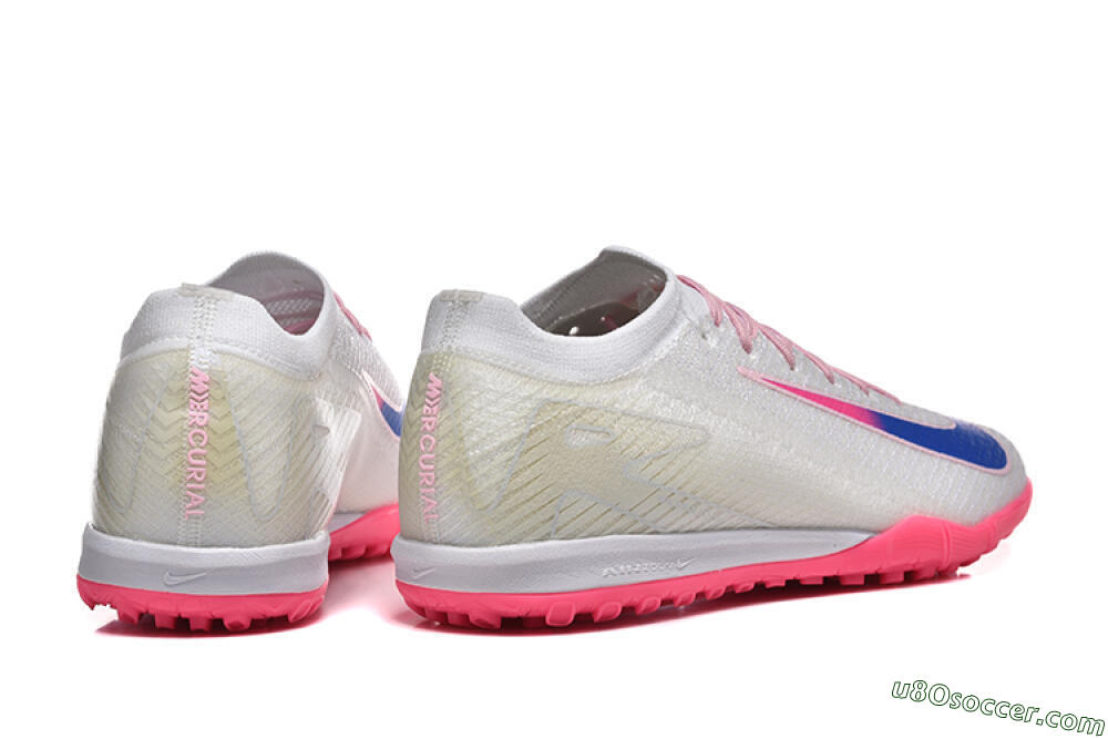 Nike Air Zoom Mercurial Vapor 16 Elite TF Artificial Turf Soccer Shoes - White/Blue/Pink 9