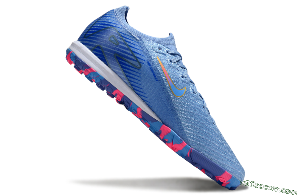 Nike Air Zoom Mercurial Vapor 16 Elite TF Artificial Turf Soccer Shoes - Blue/Pink/Gold 4