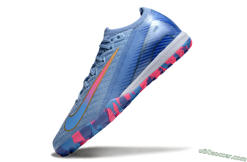 Nike Air Zoom Mercurial Vapor 16 Elite TF Artificial Turf Soccer Shoes - Blue/Pink/Gold 5