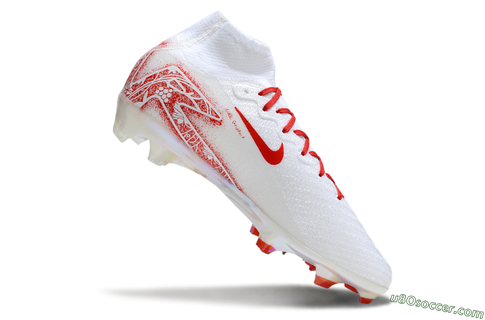 Nike Air Zoom Mercurial Superfly 10 Elite FG Firm Ground Soccer Cleats - White/Red/Gold 3