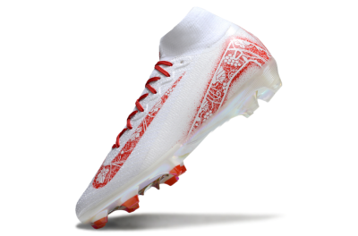 Nike Air Zoom Mercurial Superfly 10 Elite FG Firm Ground Soccer Cleats - White/Red/Gold