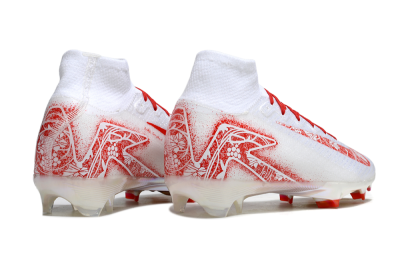 Nike Air Zoom Mercurial Superfly 10 Elite FG Firm Ground Soccer Cleats - White/Red/Gold