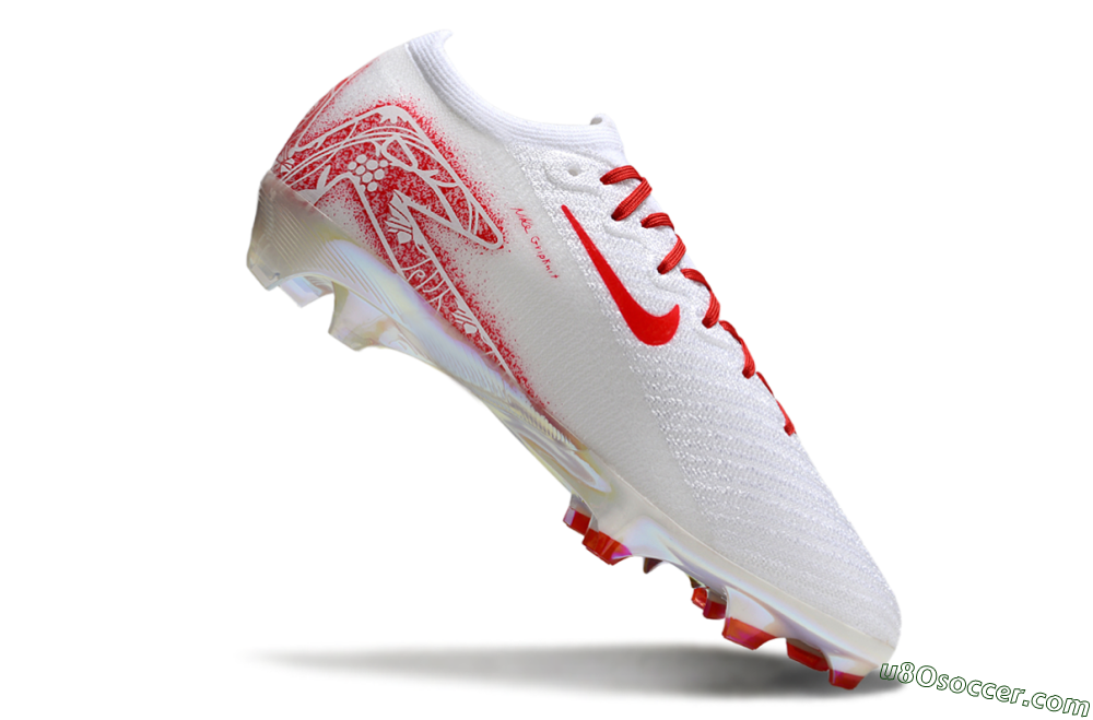 Nike Air Zoom Mercurial Vapor 16 Elite FG Firm Ground Soccer Cleats - White/Red/Gold 4