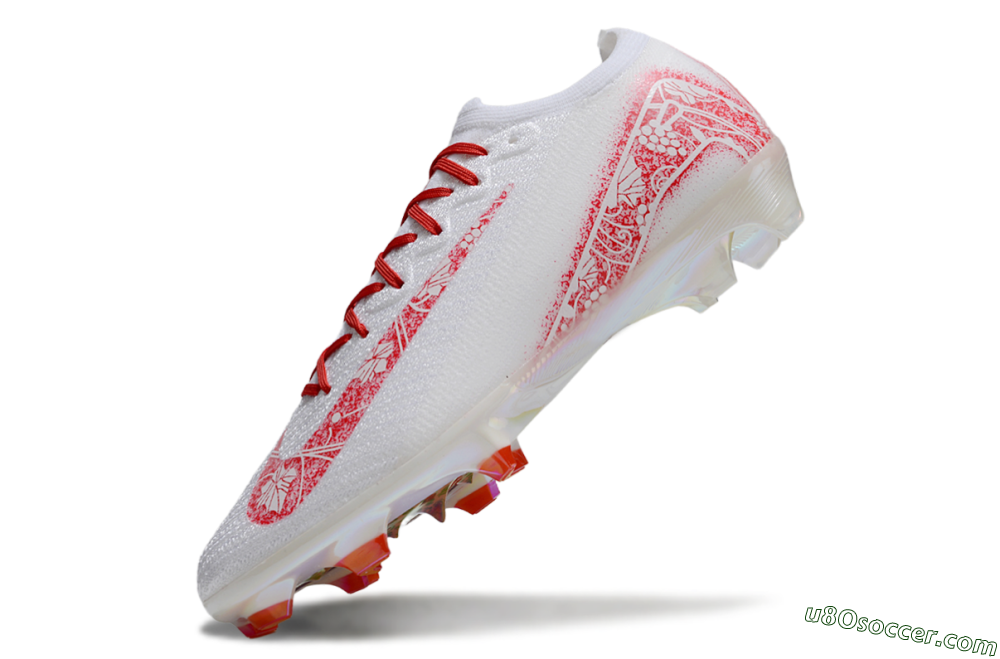 Nike Air Zoom Mercurial Vapor 16 Elite FG Firm Ground Soccer Cleats - White/Red/Gold 5
