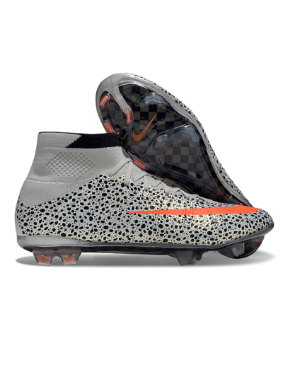 Nike Air Zoom Mercurial Superfly 4 Elite FG Firm Ground Soccer Cleats - Grey/Red/Black