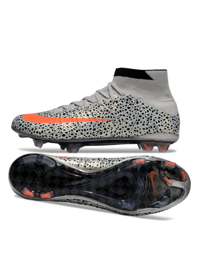 Nike Air Zoom Mercurial Superfly 4 Elite FG Firm Ground Soccer Cleats - Grey/Red/Black