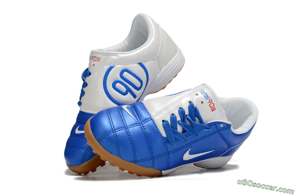 Nike Total 90 III TF Artificial Turf Soccer Shoes - Blue/White/Brown 2