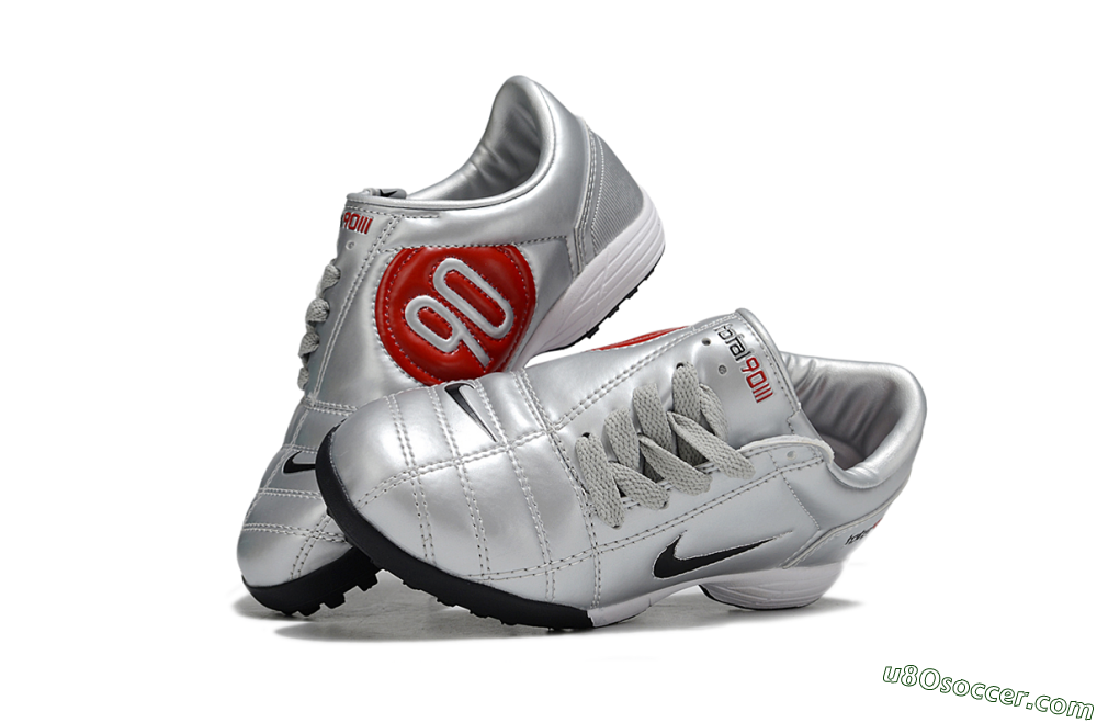 Nike Total 90 III TF Artificial Turf Soccer Shoes - Silver/Black/White 2