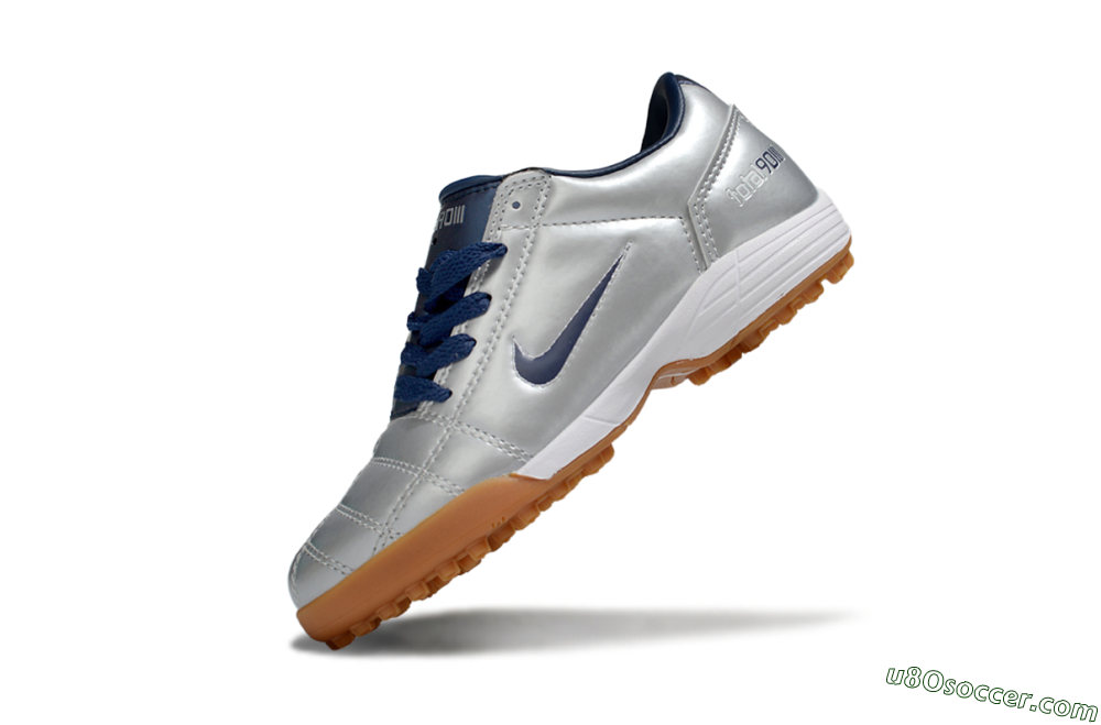 Nike Total 90 III TF Artificial Turf Soccer Shoes - Silver/Blue/White 4
