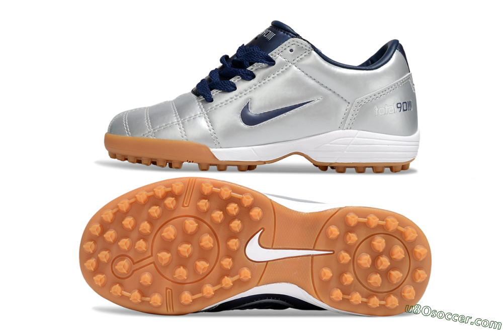 Nike Total 90 III TF Artificial Turf Soccer Shoes - Silver/Blue/White 0