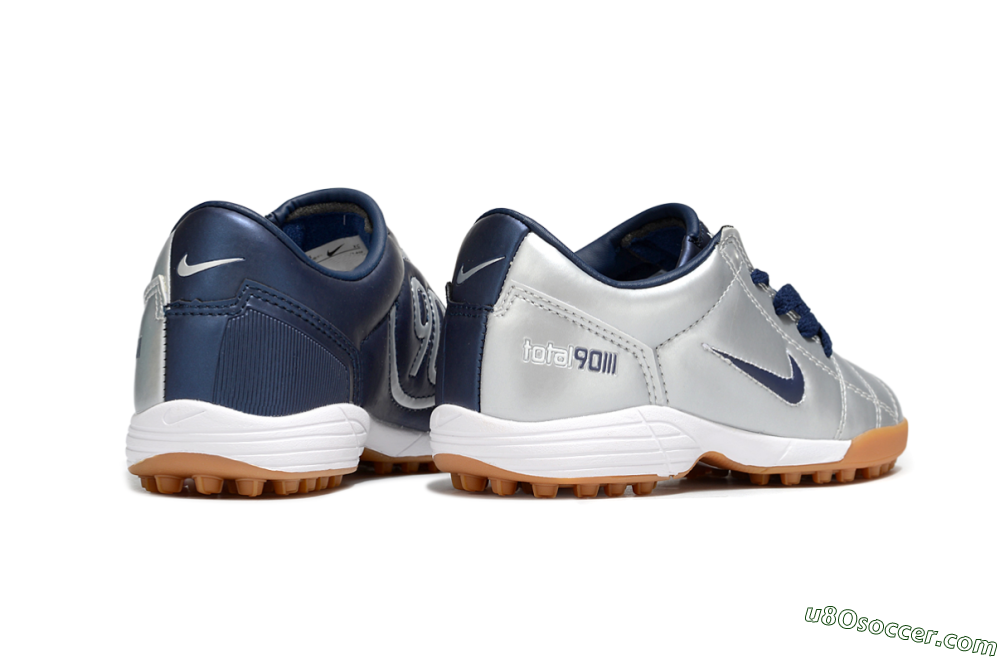 Nike Total 90 III TF Artificial Turf Soccer Shoes - Silver/Blue/White 6