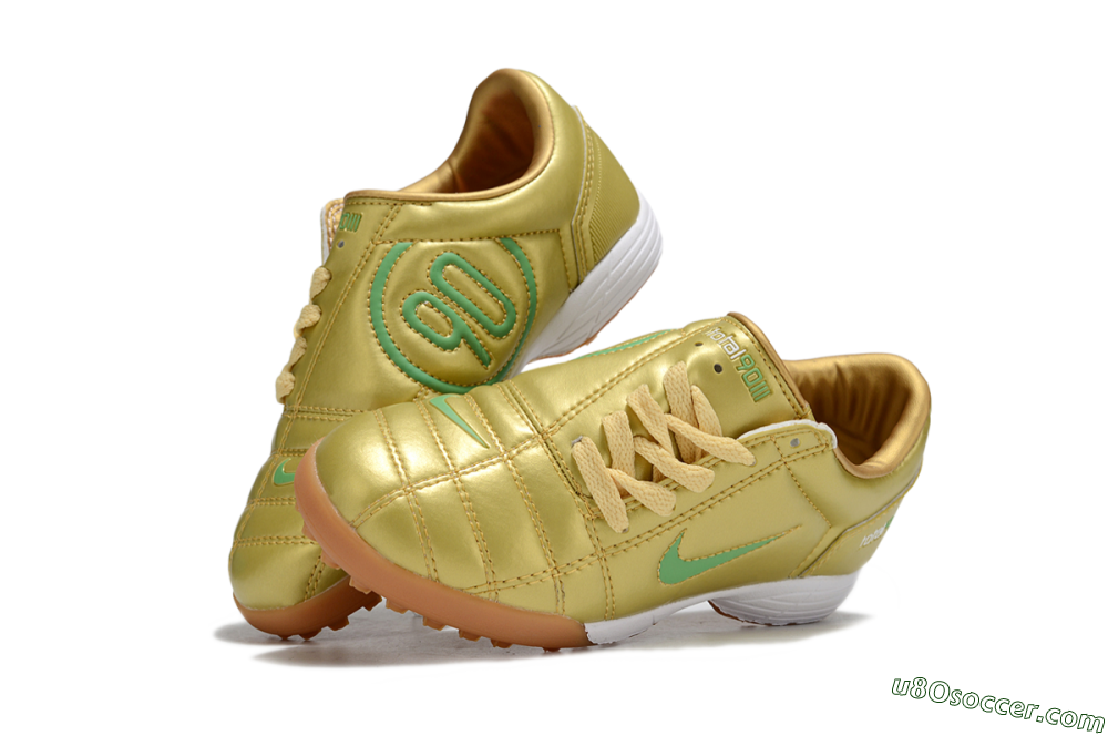 Nike Total 90 III TF Artificial Turf Soccer Shoes - Gold/Green/White 2
