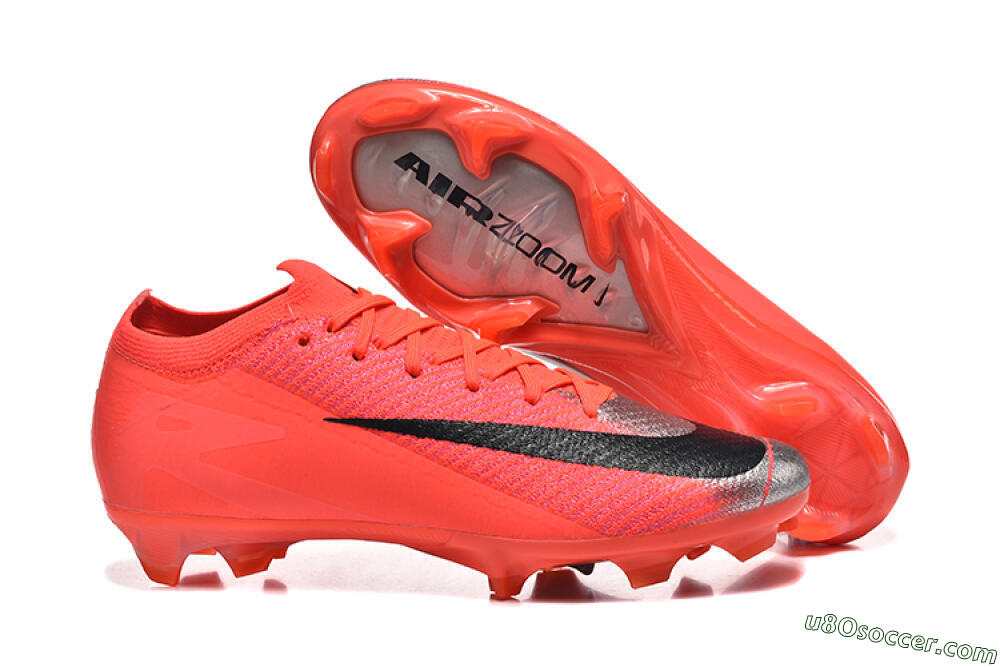 Nike Air Zoom Mercurial Vapor 16 Elite FG Firm Ground Soccer Cleats - Red/Silver/Black 1