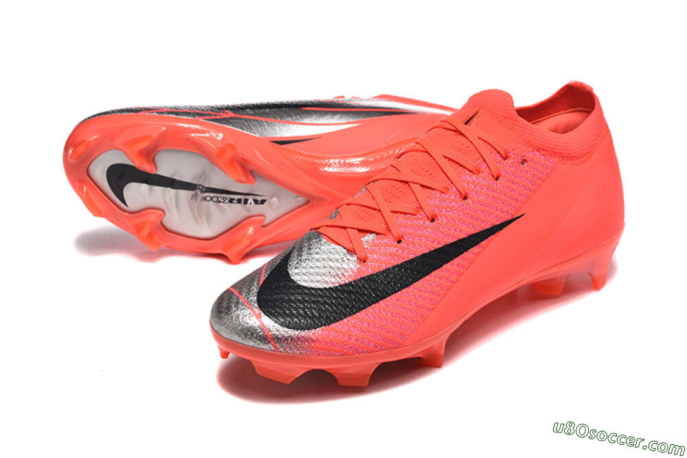 Nike Air Zoom Mercurial Vapor 16 Elite FG Firm Ground Soccer Cleats - Red/Silver/Black 3