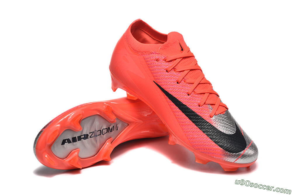 Nike Air Zoom Mercurial Vapor 16 Elite FG Firm Ground Soccer Cleats - Red/Silver/Black 4