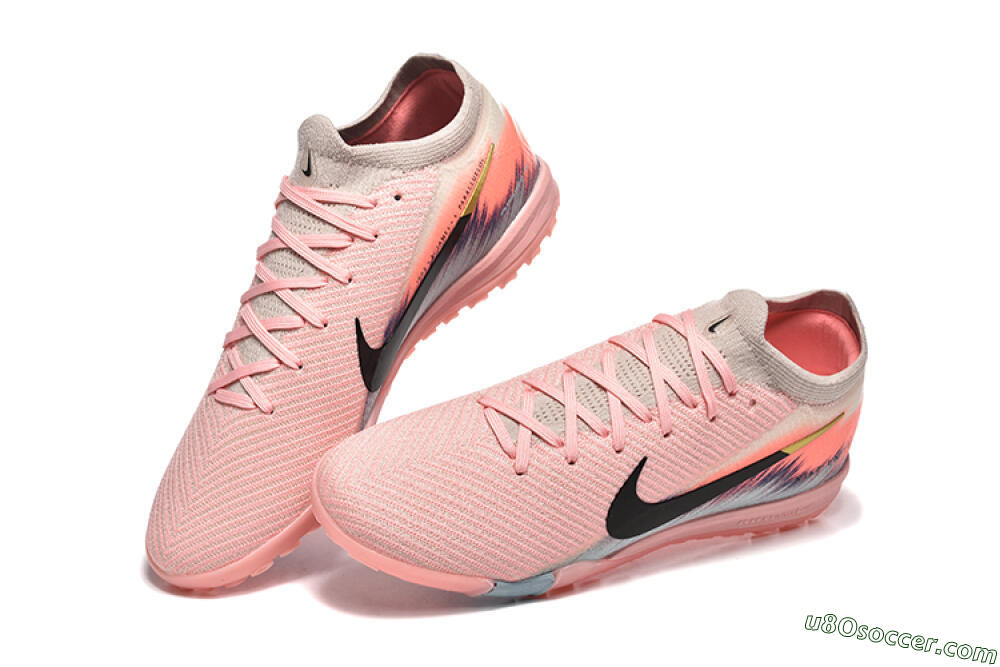 Nike Air Zoom Mercurial Vapor 15 Elite TF Artificial Turf Soccer Shoes - Pink/Black/Gold 6