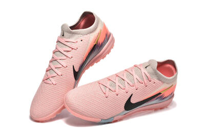 Nike Air Zoom Mercurial Vapor 15 Elite TF Artificial Turf Soccer Shoes - Pink/Black/Gold