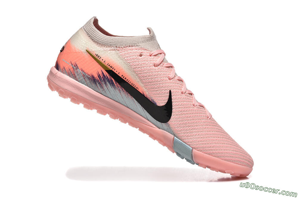 Nike Air Zoom Mercurial Vapor 15 Elite TF Artificial Turf Soccer Shoes - Pink/Black/Gold 7