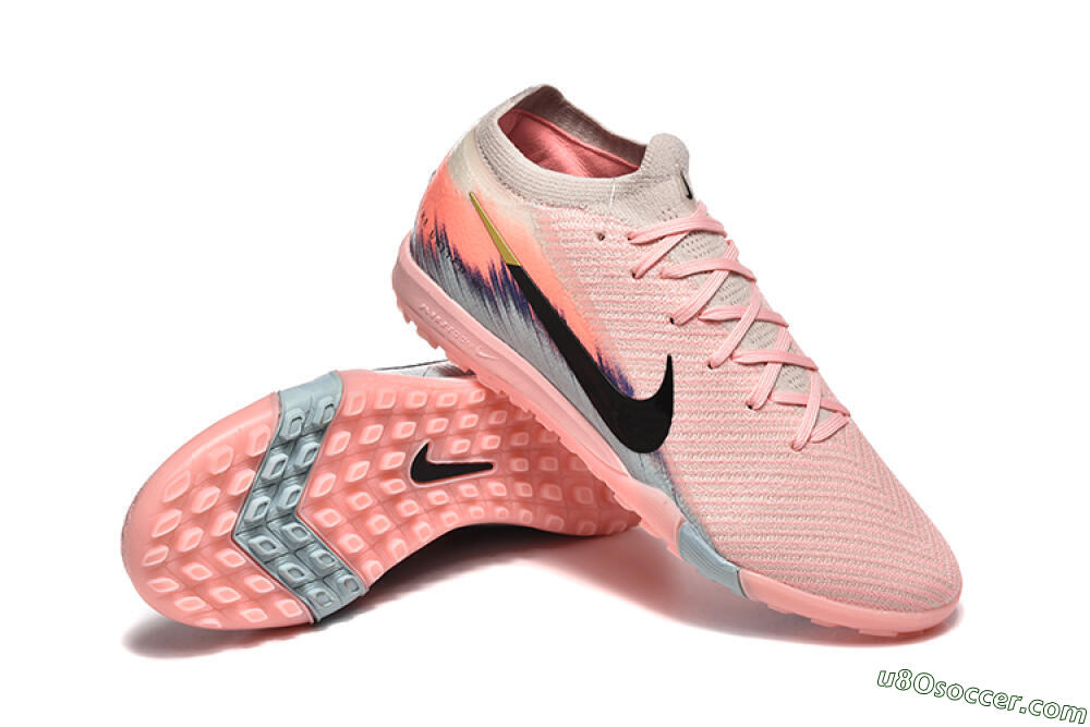 Nike Air Zoom Mercurial Vapor 15 Elite TF Artificial Turf Soccer Shoes - Pink/Black/Gold 4