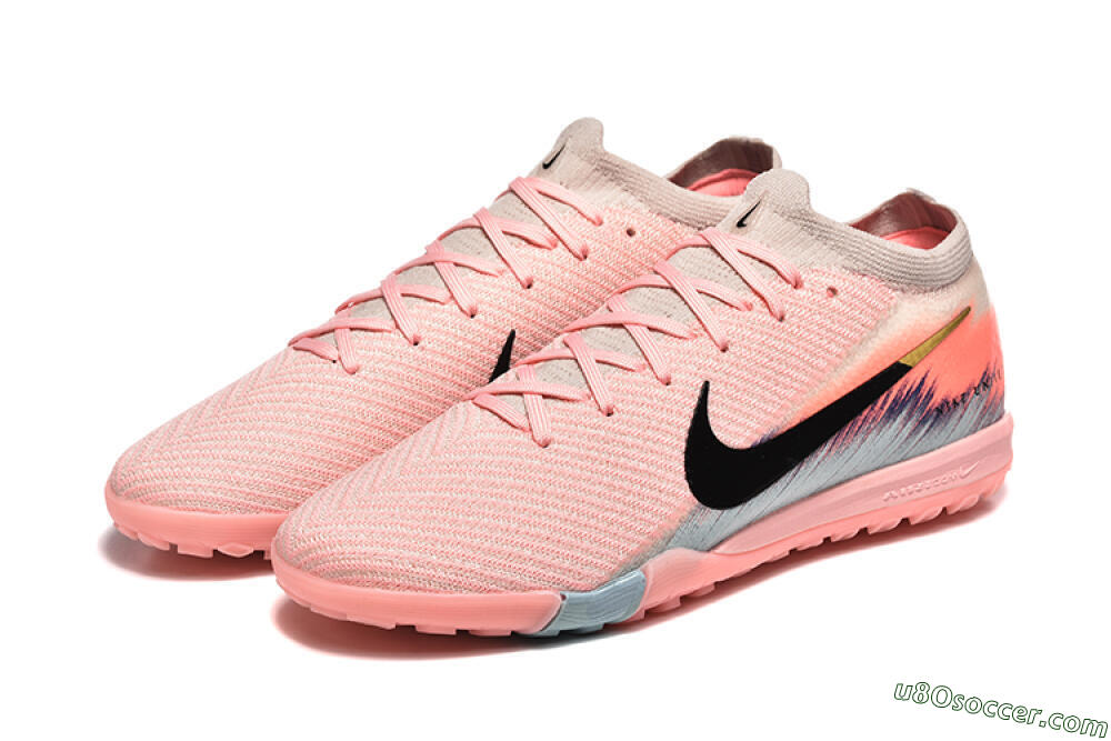 Nike Air Zoom Mercurial Vapor 15 Elite TF Artificial Turf Soccer Shoes - Pink/Black/Gold 5