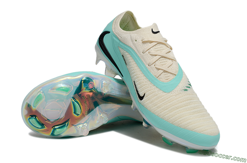 Nike Phantom 6 Elite Low FG Firm Ground Soccer Cleats - Beige/Jade/Black 3