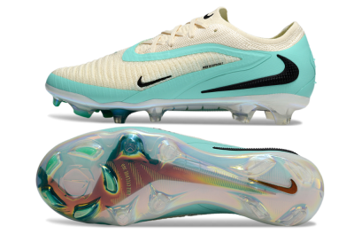 Nike Phantom 6 Elite Low FG Firm Ground Soccer Cleats - Beige/Jade/Black