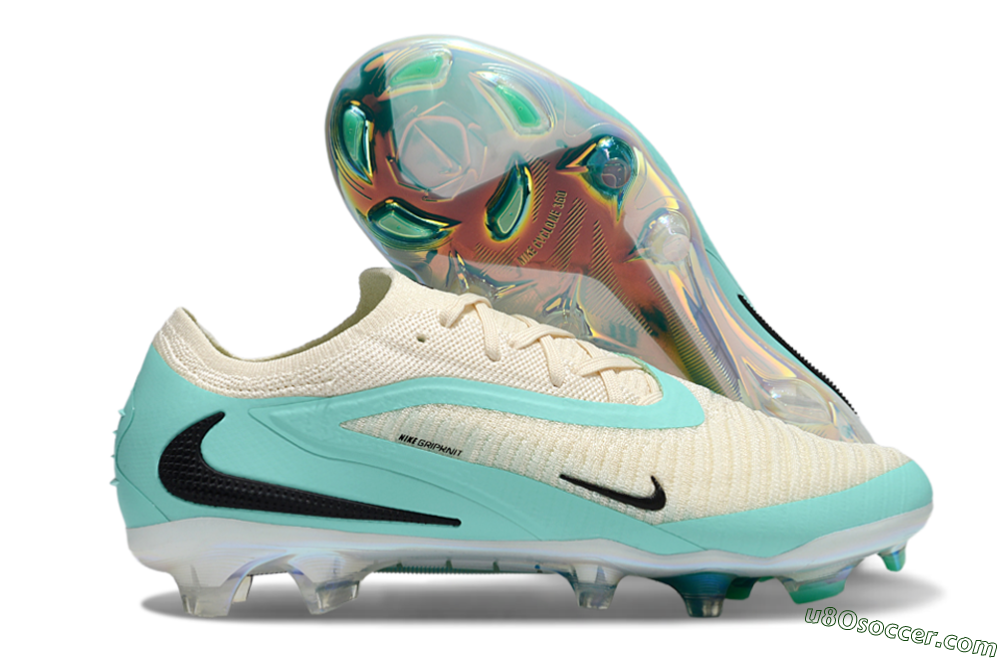 Nike Phantom 6 Elite Low FG Firm Ground Soccer Cleats - Beige/Jade/Black 1
