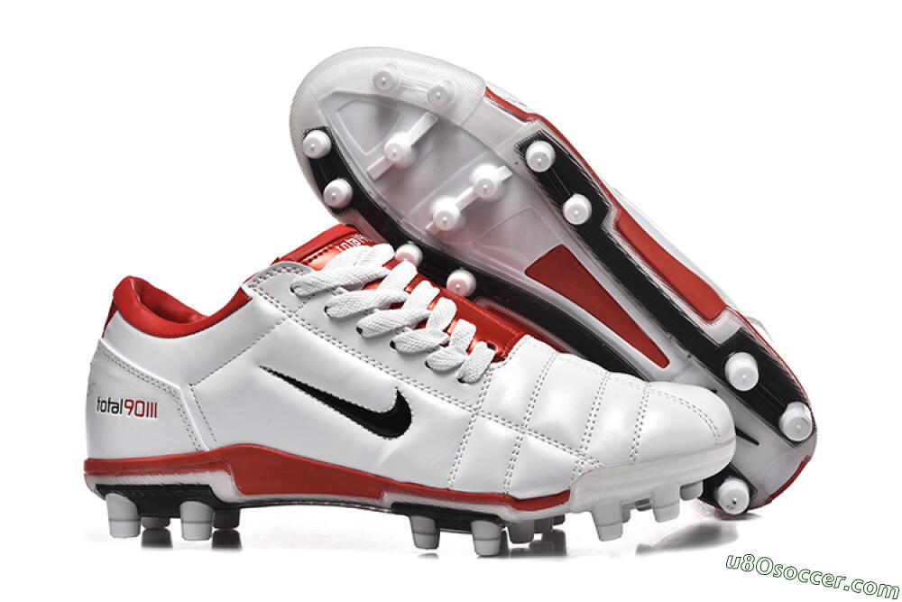 Nike Total 90 III FG Firm Ground Soccer Cleats - White/Black/Red 1