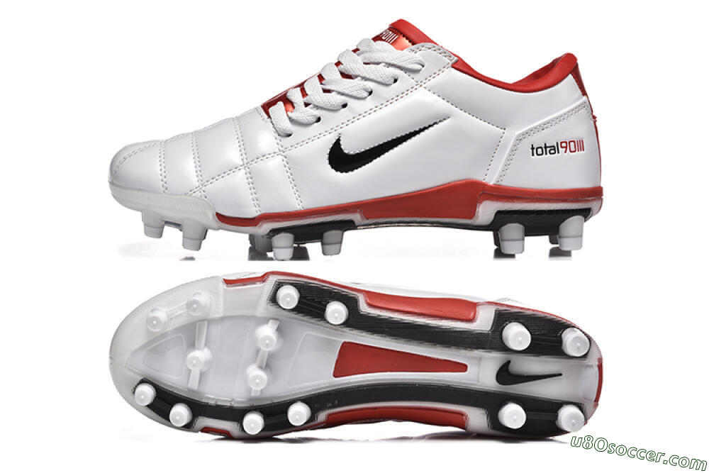 Nike Total 90 III FG Firm Ground Soccer Cleats - White/Black/Red 0