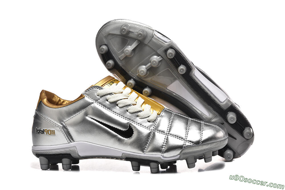 Nike Total 90 III FG Firm Ground Soccer Cleats - Silver/Black/Gold 1