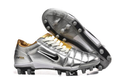 Nike Total 90 III FG Firm Ground Soccer Cleats - Silver/Black/Gold